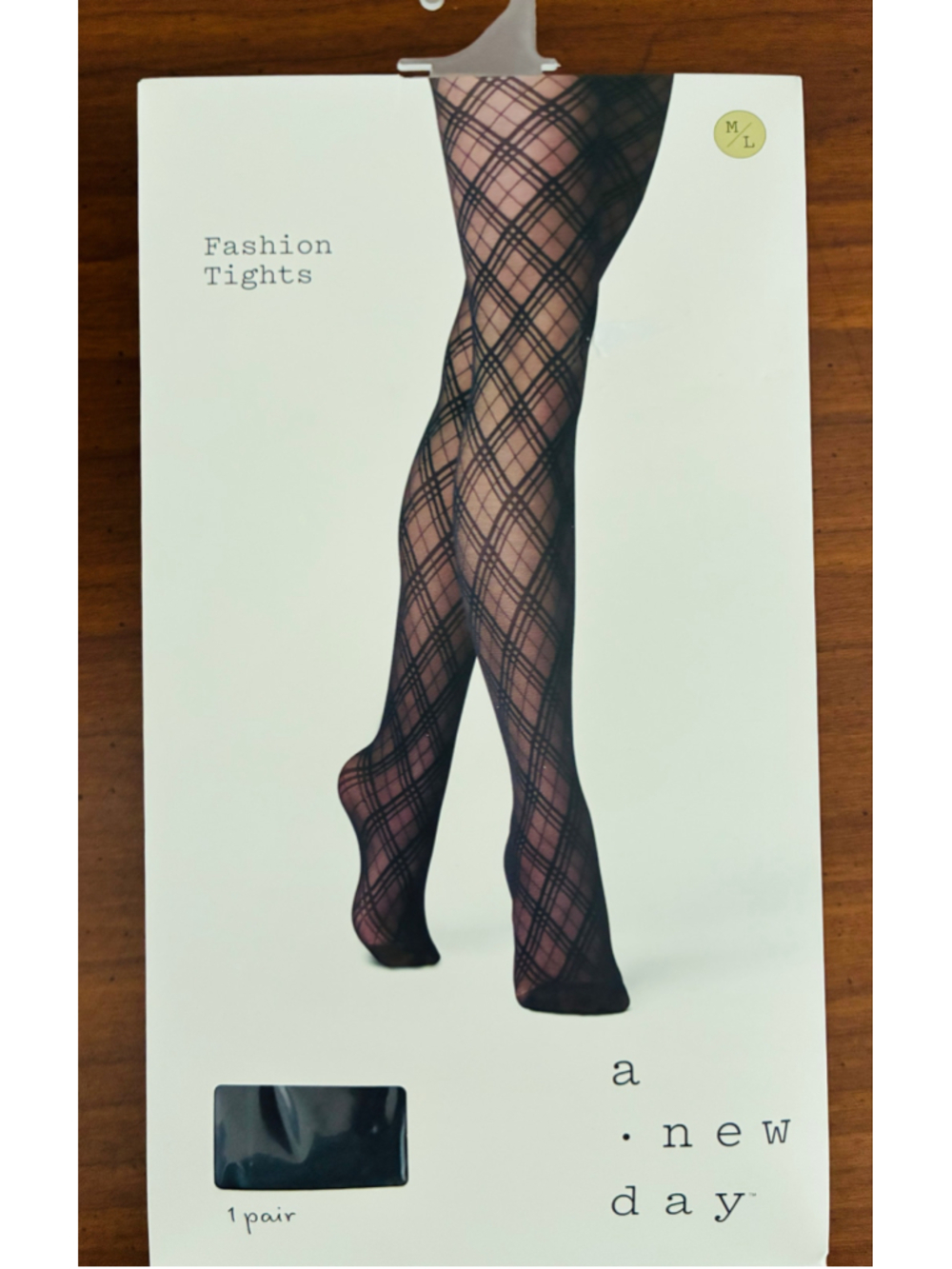Women's A New Day Fashion Tights M/L Black Plaid Pattern